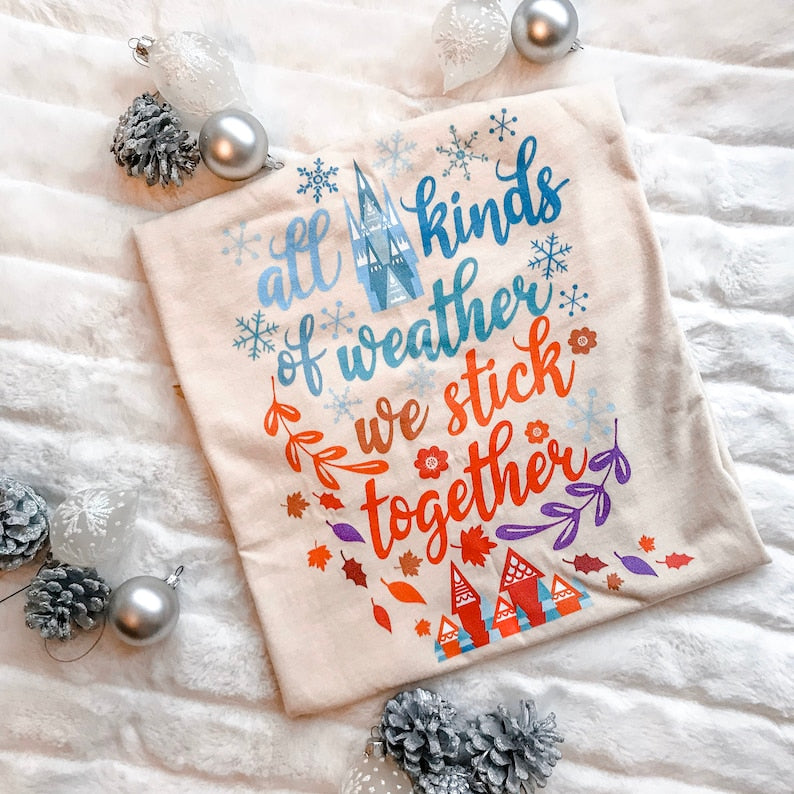 Disney Frozen Christmas T-Shirt Anna and Elsa Disney Sisters Disney Shirt White Christmas T-Shirt