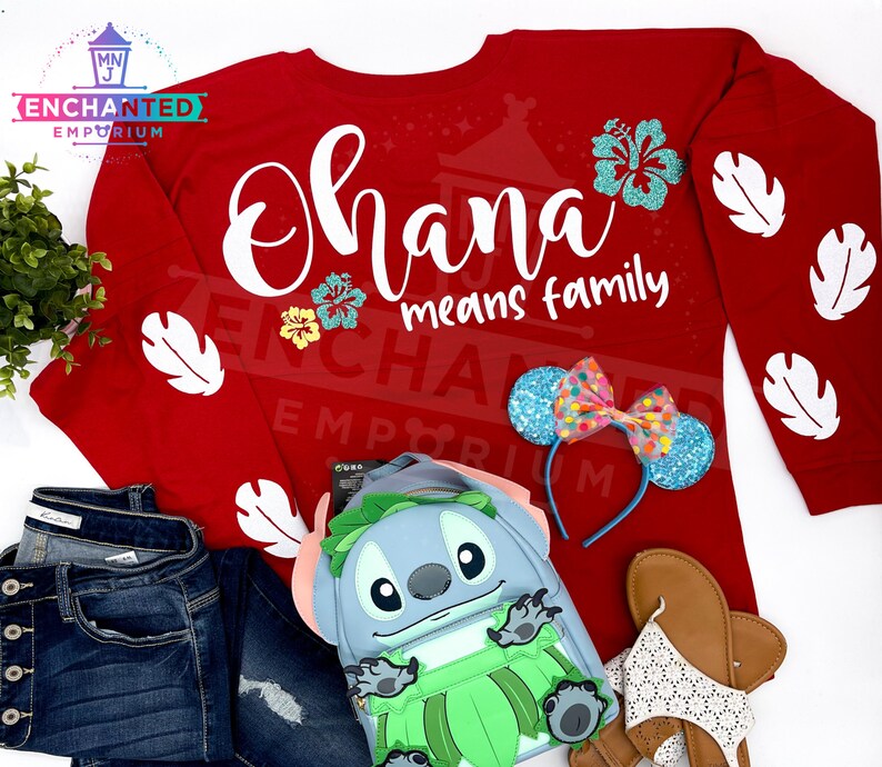Ohana Means Family Lilo and Stitch Disney Inspired Jersey Shirt Disneyland Disney World Jersey Shirt