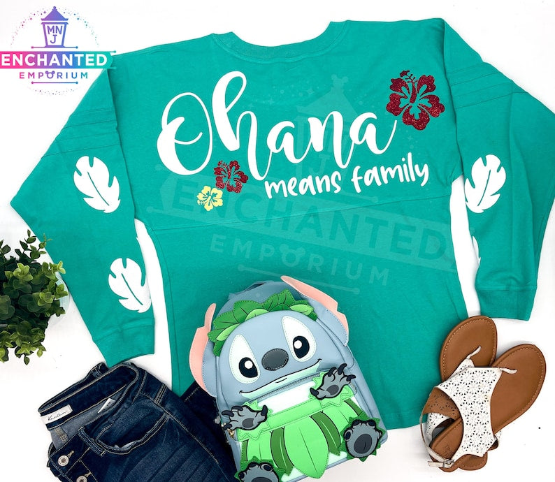 Ohana Means Family Lilo and Stitch Disney Inspired Jersey Shirt Disneyland Disney World Jersey Shirt