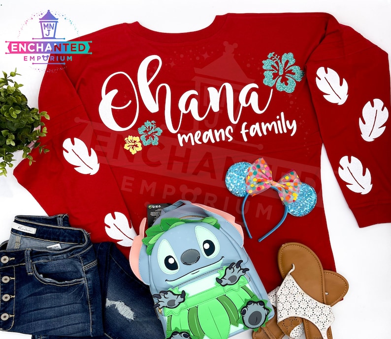Ohana Means Family Lilo and Stitch Disney Inspired Jersey Shirt Disneyland Disney World Jersey Shirt