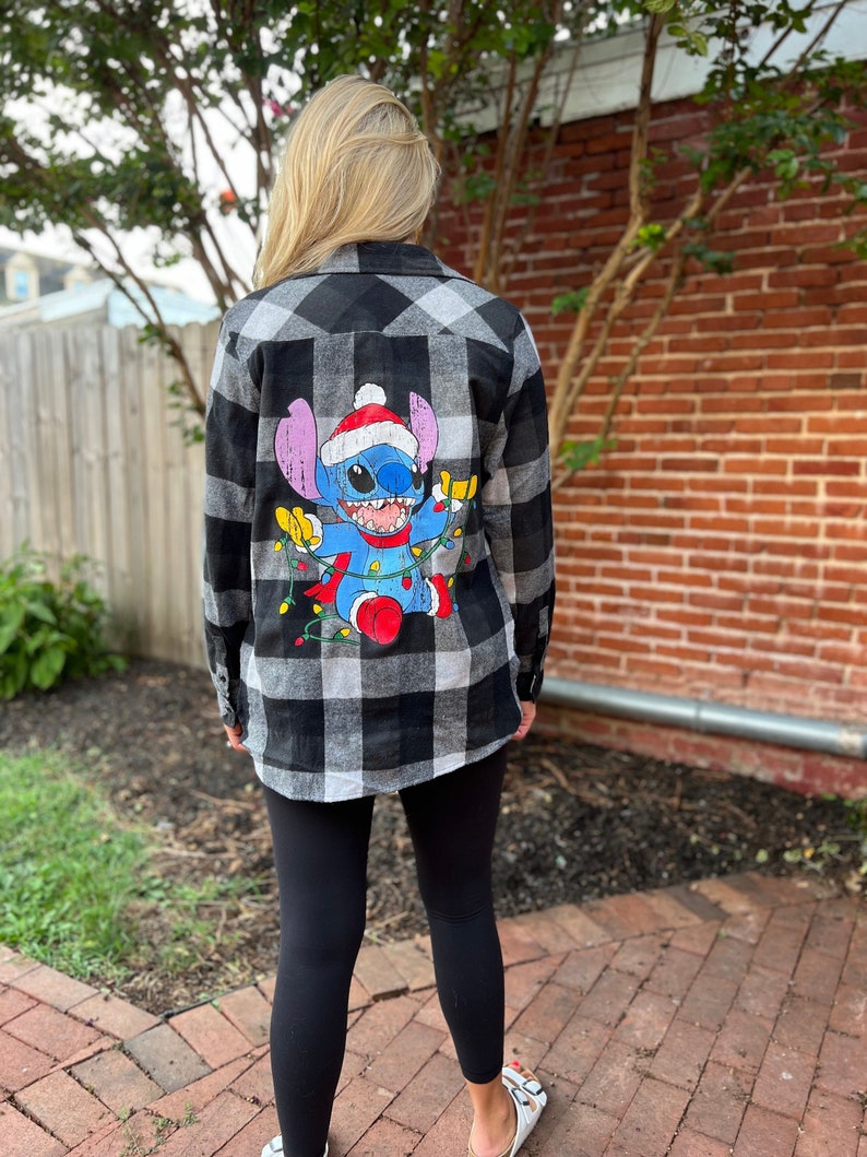 Lilo and Stitch Christmas Shirt ADULT & TODDLER SIZES, Stitch Christmas Flannel, Lilo and Stitch Flannel,  Disney Shirt 13