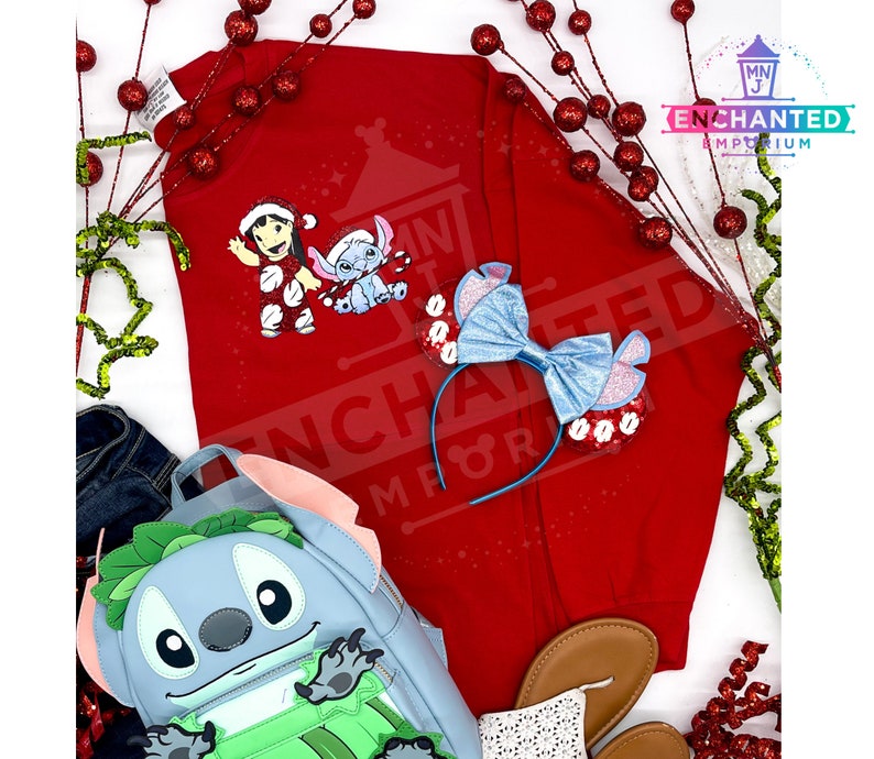 Lilo and Stitch Christmas Mele Kalikimaka Disney Inspired Jersey Shirt Disneyland Disney World Jersey Shirt