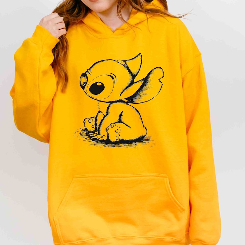 Disney Stitch Sketch Portrait Sweatshirt, Cute Lilo and Stitch Hoodie, Disney Matching Shirt, Disneyland Family Sweatshirt, Disney World Tee