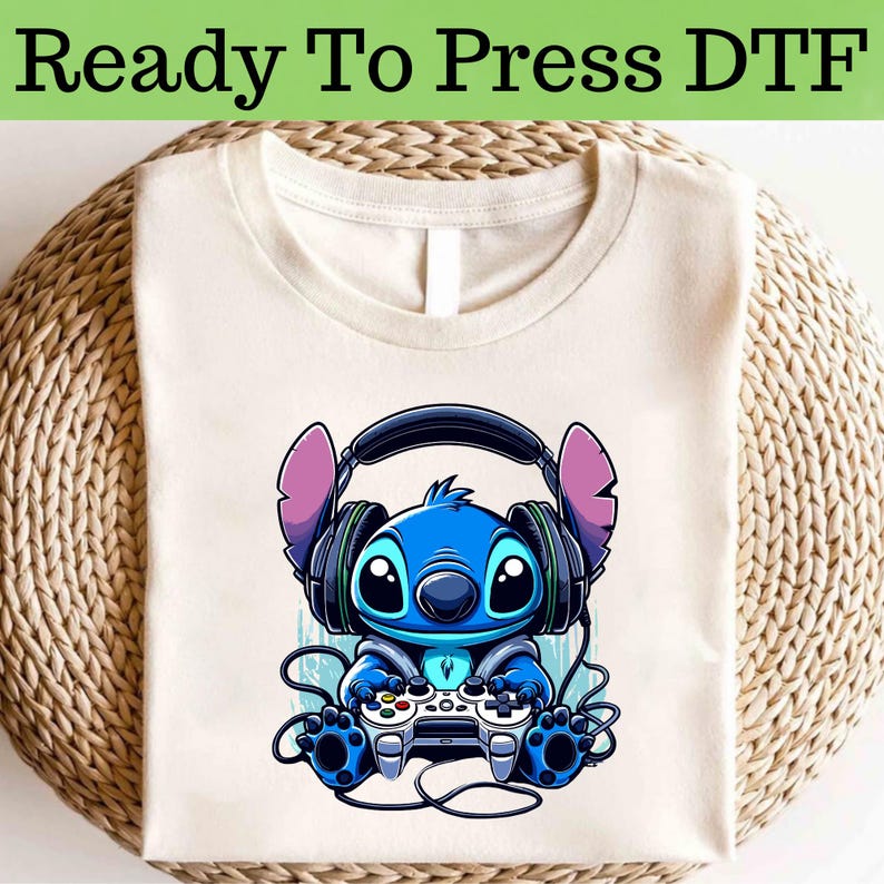 Disney Gamer Stitch DTF, Transfer, Lilo And Shirt, Couple product image 1