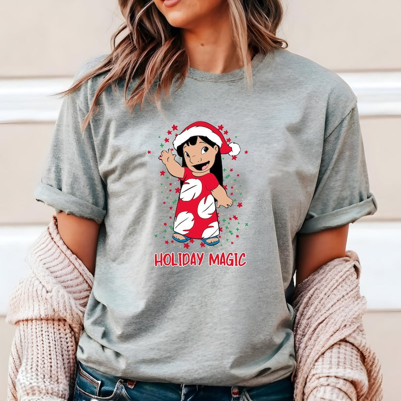 Stitch and Lilo Christmas Shirt: Holiday Magic Matching product image 5