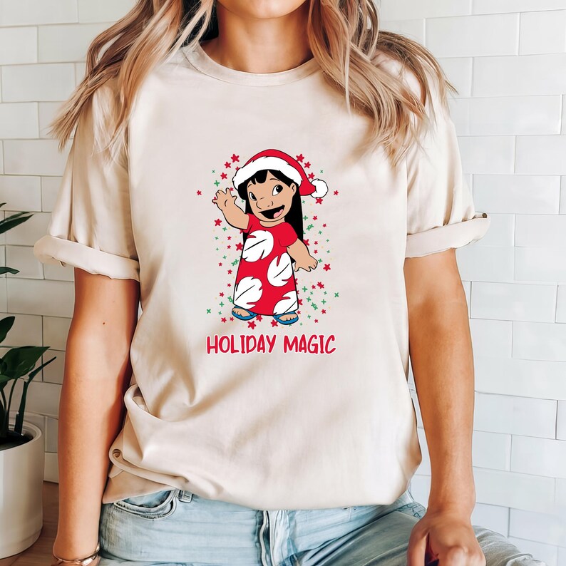Stitch and Lilo Christmas Shirt: Holiday Magic Matching product image 4