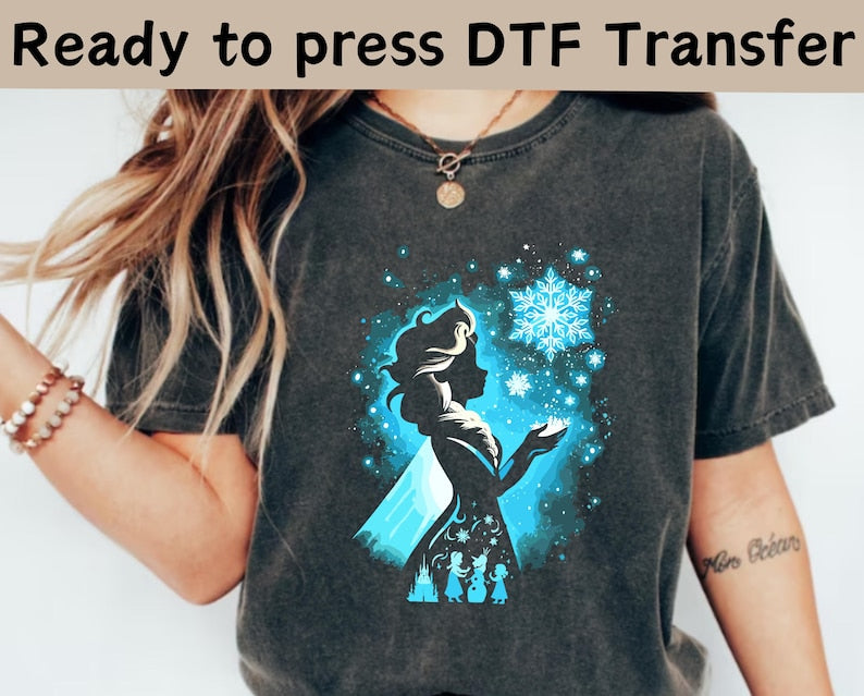 Disney Frozen Elsa Portrait DTF, Anna Olaf Kristoff Shirt product image 1