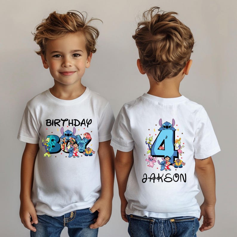 Custom Stitch Birthday Shirt for Kids, Personalized Age and product image 2