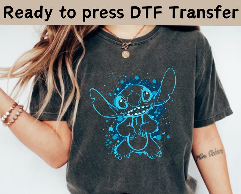 Disney Lilo And Stitch Silhouette Portrait DTF, Shirt product image 1