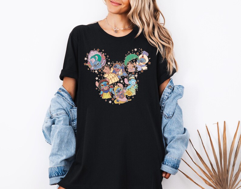 Disney Princesses Themed Lilo and Stitch Shirt, Princess product image 4