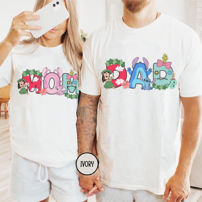 Disney Lilo & Stitch Family Shirt, Custom Mom Dad Matching product image 1