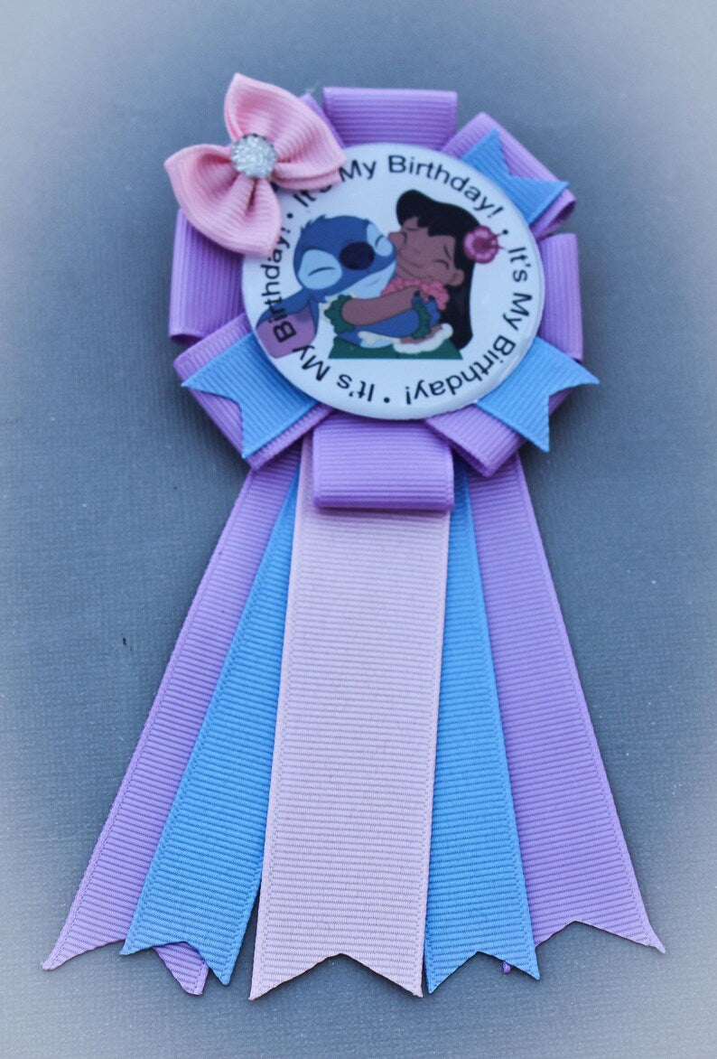 Lilo and Stitch Birthday Bow and Pin Set, Lilo and Stitch Bow, Lilo and Stitch Party, Lilo and Stitch Birthday, Lilo and Stitch Birthday Pin