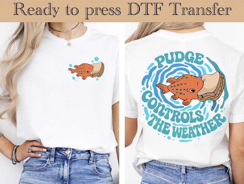Pudge Controls The Weather Ready To Press, Disney Stitch Heat Transfer,Lilo And Stitch DTF, Family Vacation Transfer,Disneyland DTF Transfer