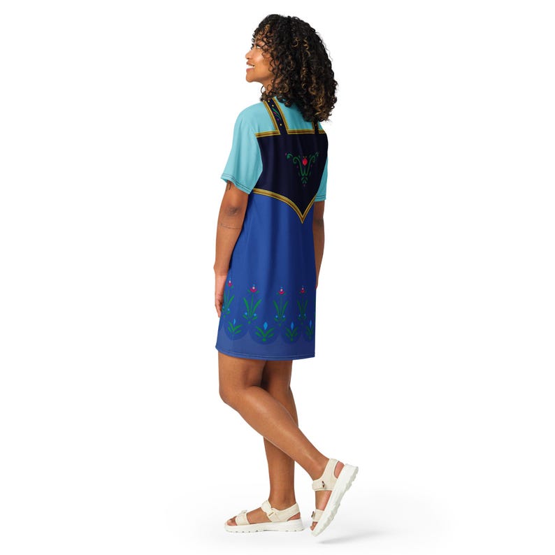 Anna Costume 2XS - 6XL Plus Size T-Shirt Dress Frozen Princess Halloween Cosplay Party Dance Party Oversize Halloween Cosplay Bounding Gift