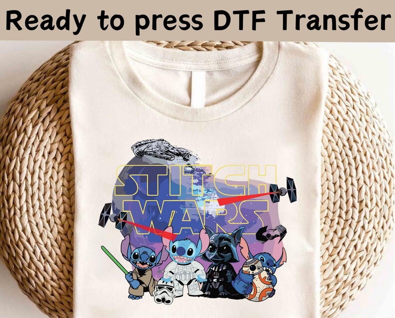 Disney Lilo And Stitch Star Wars DTF, Shirt, Shirt,Stitch product image 1