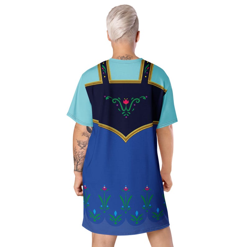 Anna Costume 2XS - 6XL Plus Size T-Shirt Dress Frozen Princess Halloween Cosplay Party Dance Party Oversize Halloween Cosplay Bounding Gift