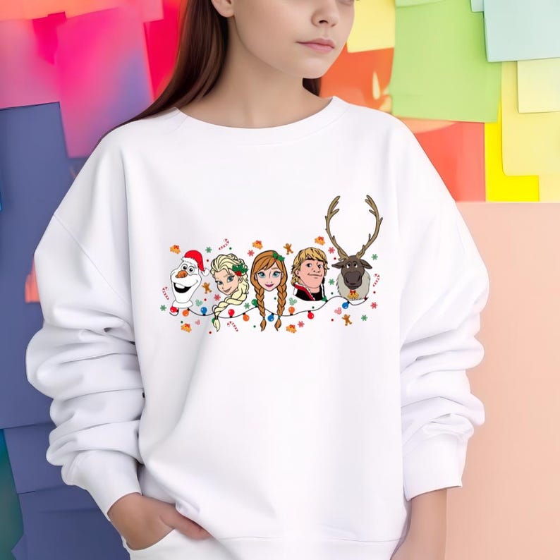 Frozen Christmas Sweater, Elsa Anna Kristoff Olaf Xmas product image 3