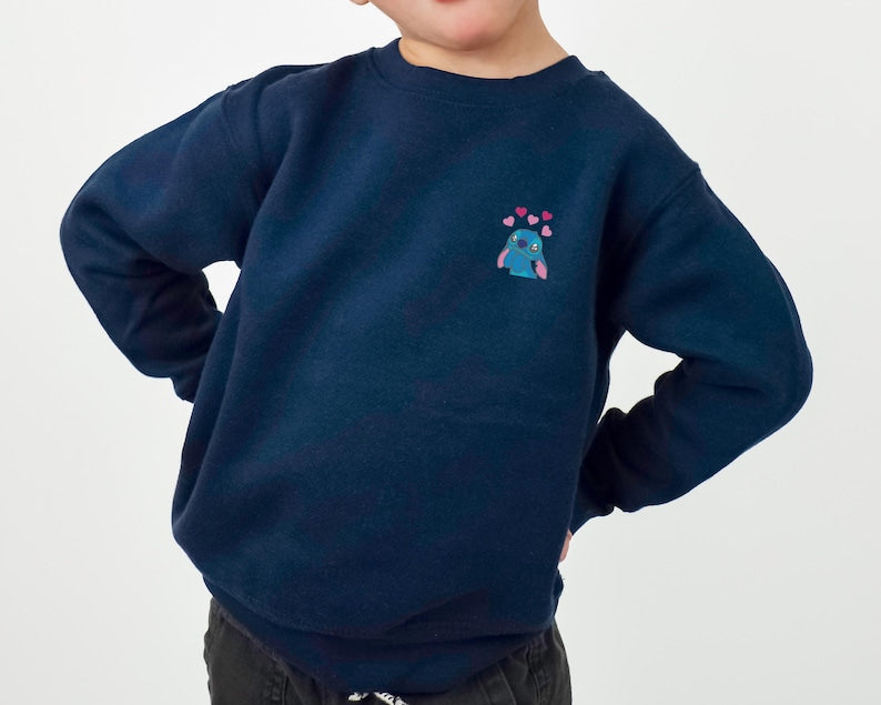 Lovely Disney Stitch Embroidered Toddler Shirt, Cute Stitch Tee, Lilo and Stitch Onesie, Fun Stitch Shirt for Kids, Disneyland Toddler Wear