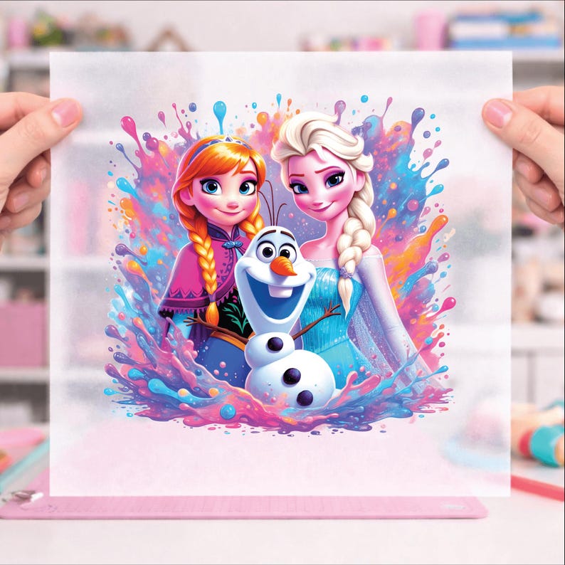Frozen Elsa Anna Olaf DTF, Disney Inspired Kids Shirt Print product image 9