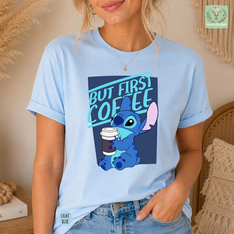 Disney Stitch Shirt, with Coffee Lilo and But First World product image 1
