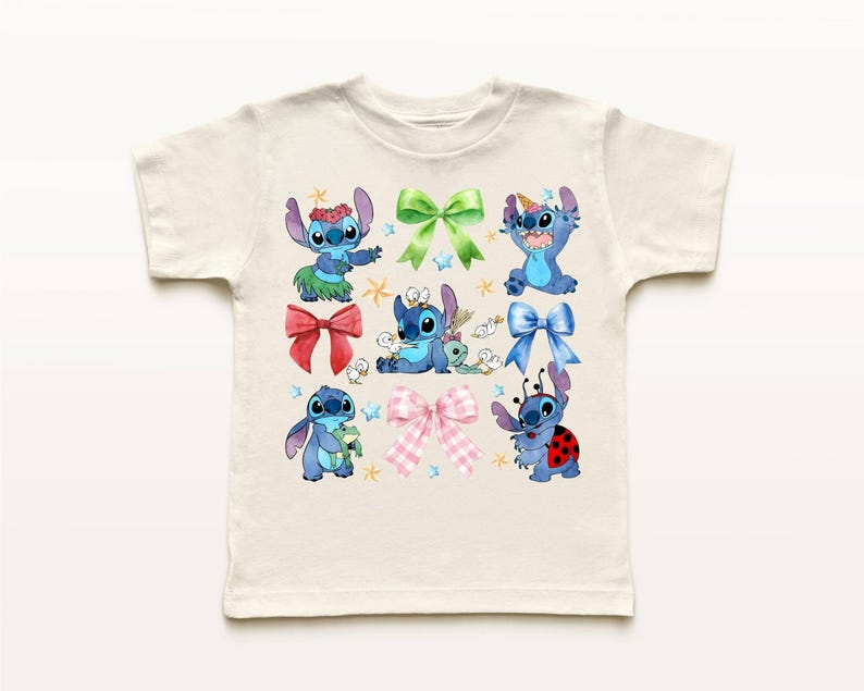 Cute Stitch Kawaii Watercolor Bow Shirt | Lilo and Gift Tee product image 3