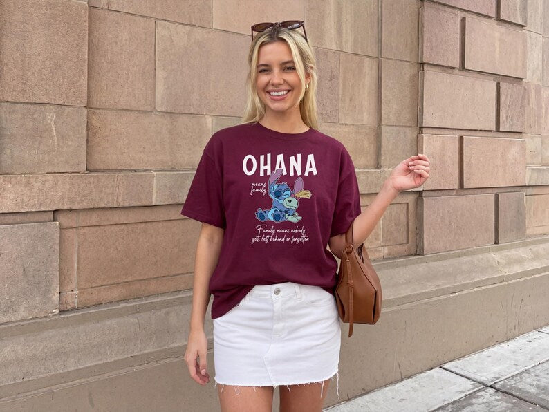 Stitch Ohana Means Family Disney T-Shirt, Cute product image 5