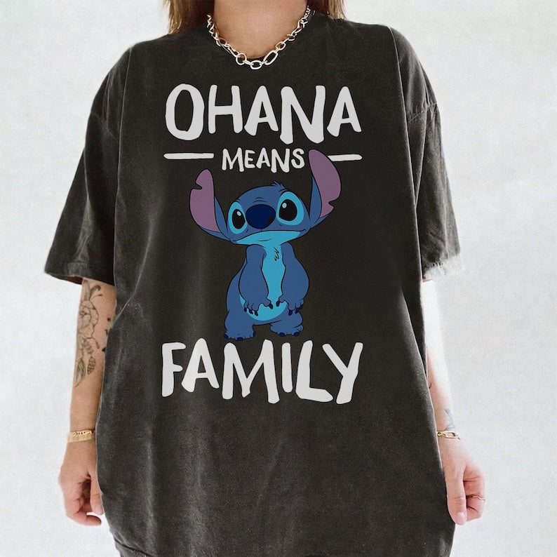 Disney Lilo & Stitch Ohana Means Family Shirt, Cute Maching product image 3