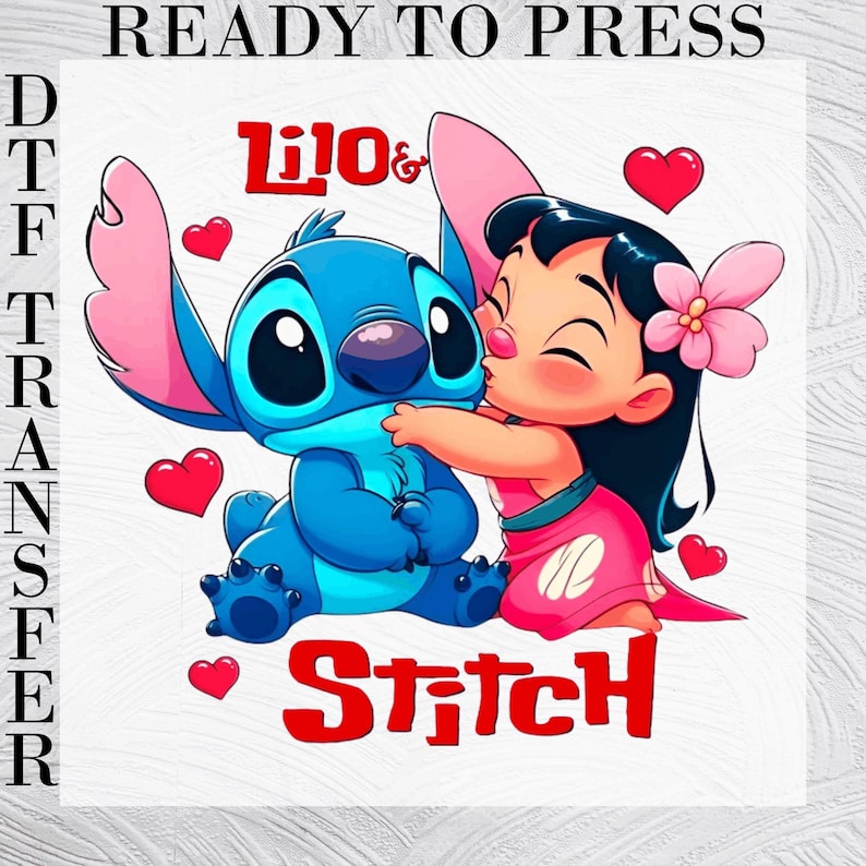 Lilo and Stitch DTF Transfer, Tropical Friendship Shirt product image 1