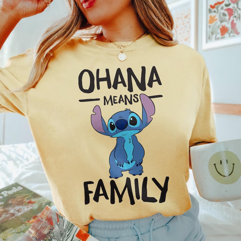 Disney Lilo & Stitch Ohana Means Family Shirt, Cute Maching product image 6
