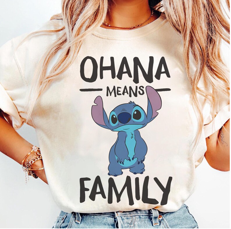 Disney Lilo & Stitch Ohana Means Family Shirt, Cute Maching product image 2