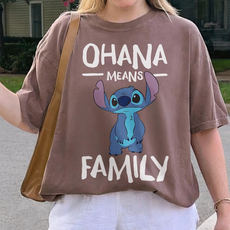 Disney Lilo & Stitch Ohana Means Family Shirt, Cute Maching product image 4
