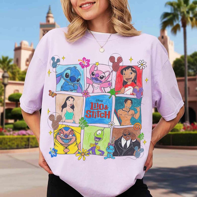 Disney Lilo & Stitch Movie Floral T-shirt, Angel Characters product image 2
