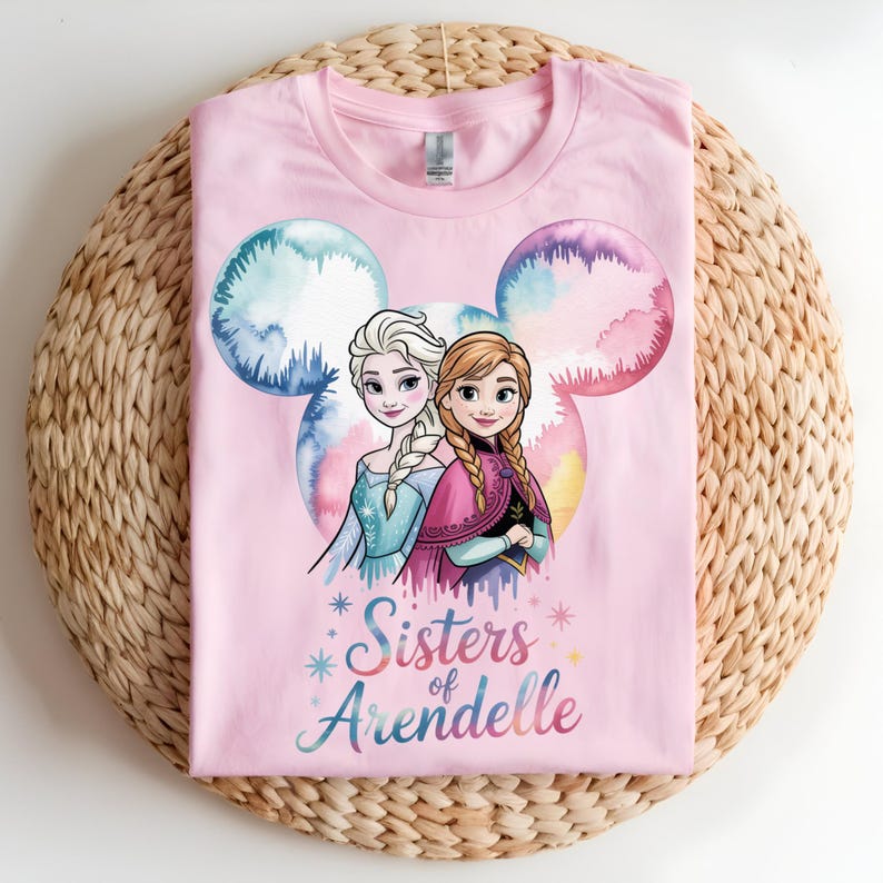 Frozen DTF Transfer, Elsa Anna Olaf Ready to Press, Sisters of Arendelle DTF, Frozen Characters Shirt Transfer, Olaf Snowman DTF