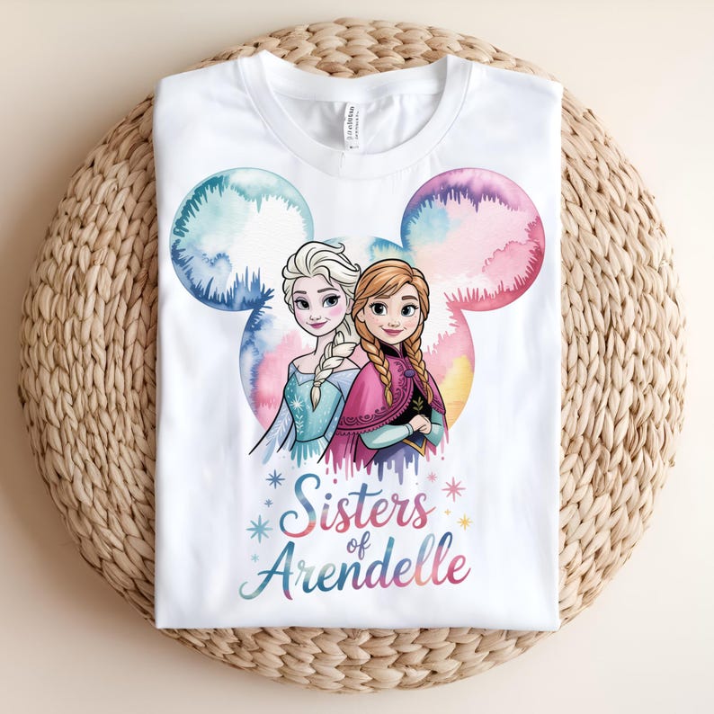 Frozen DTF Transfer, Elsa Anna Olaf Ready to Press, Sisters of Arendelle DTF, Frozen Characters Shirt Transfer, Olaf Snowman DTF