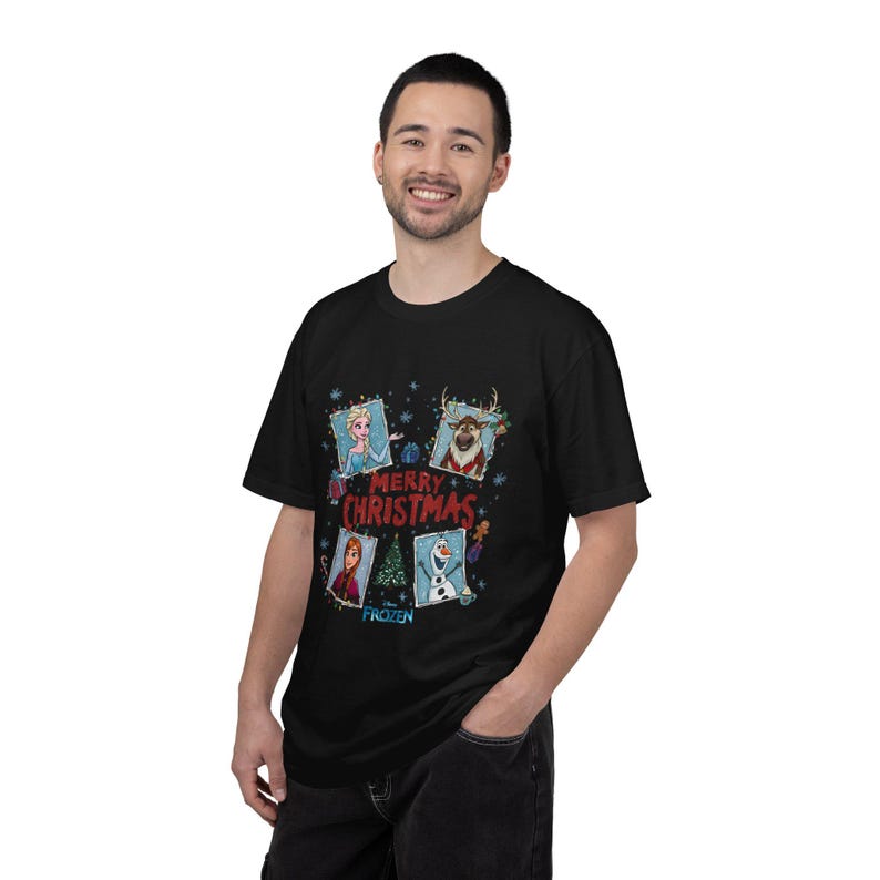 Frozen Christmas Comfort Colors Shirt, Elsa Anna Olaf product image 9
