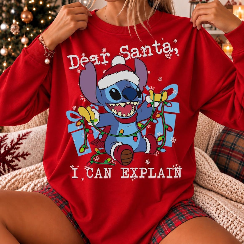Dear Santa I Can Explain Sweatshirt, Stitch Christmas product image 1