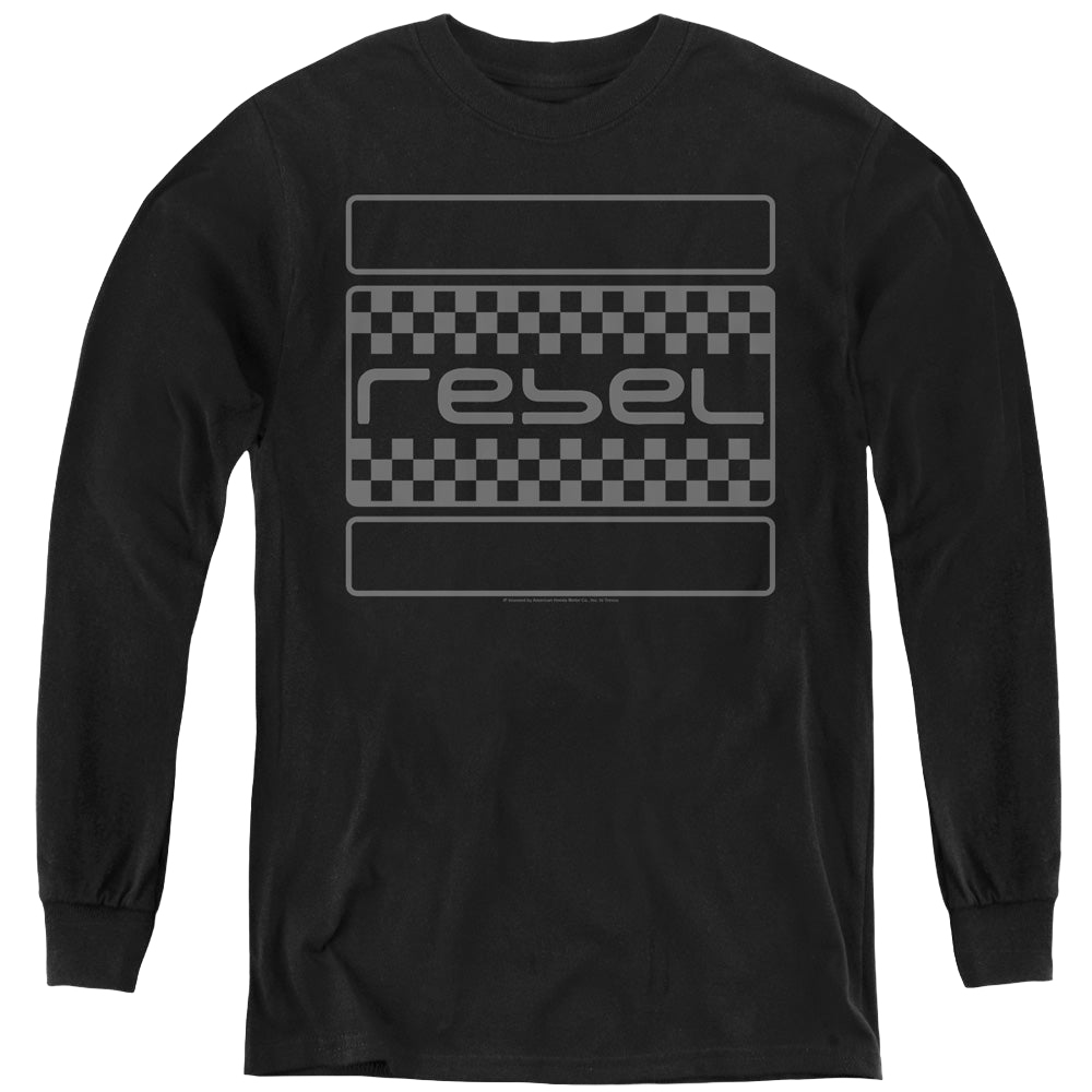 Honda Rebel Checkers Grey - Youth Long Sleeve T-Shirt product image 1