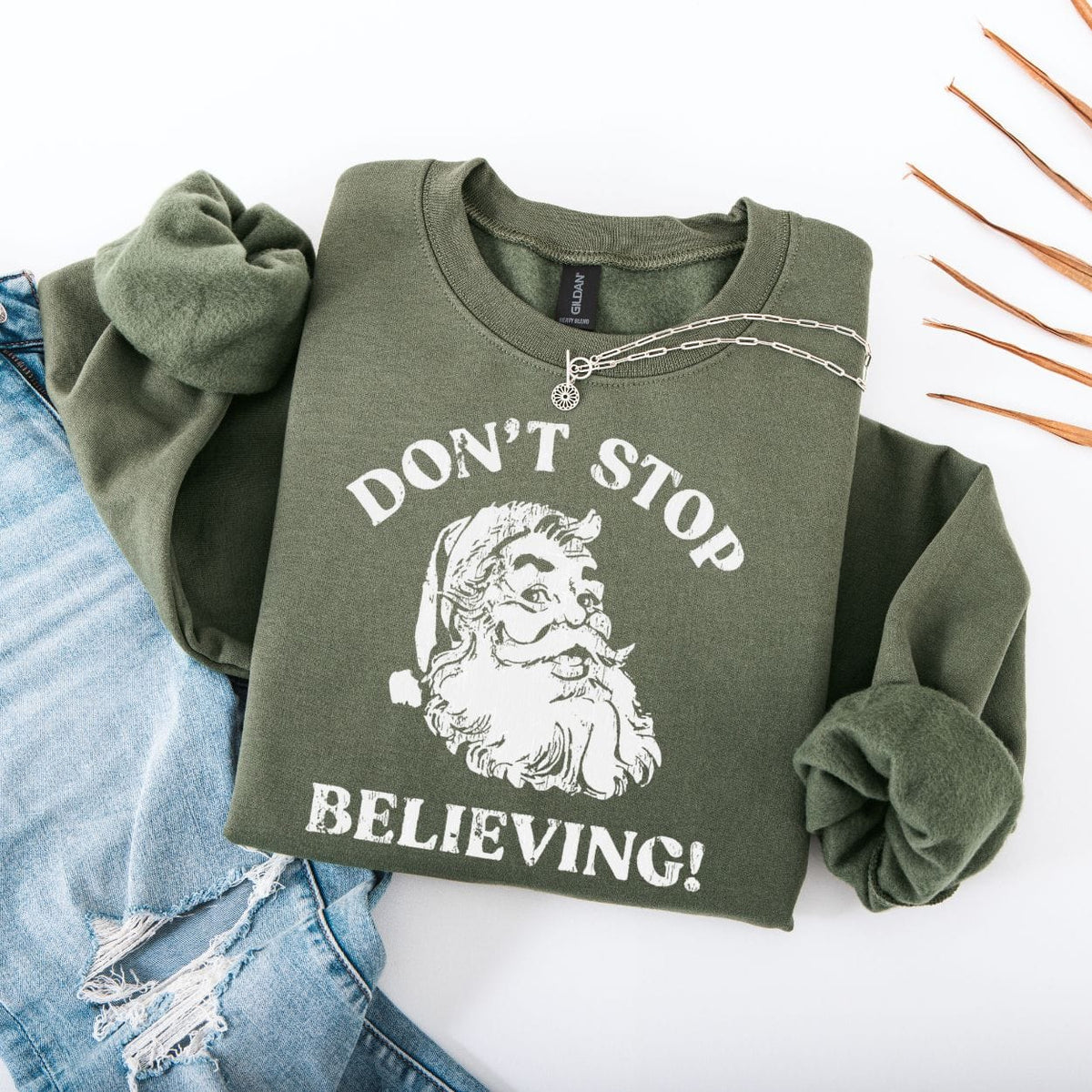 Don't Stop Believing Santa Sweatshirt product image 5