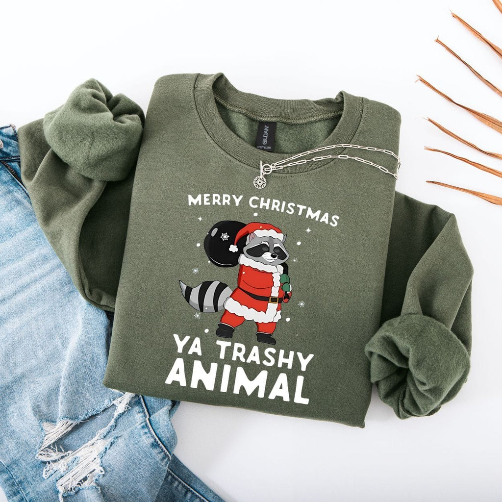 Merry Christmas Ya Trashy Animal Sweatshirt product image 1