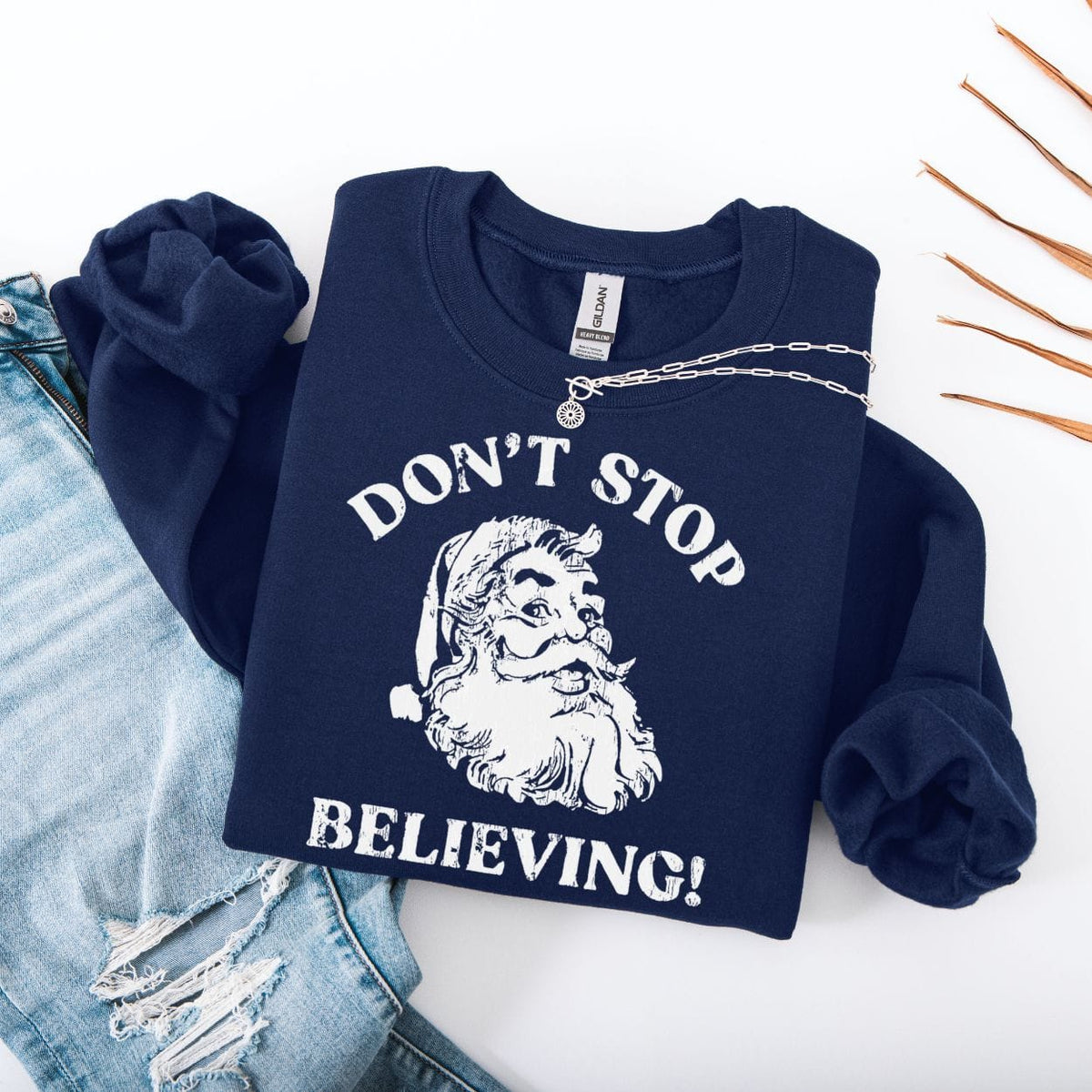 Don't Stop Believing Santa Sweatshirt product image 3