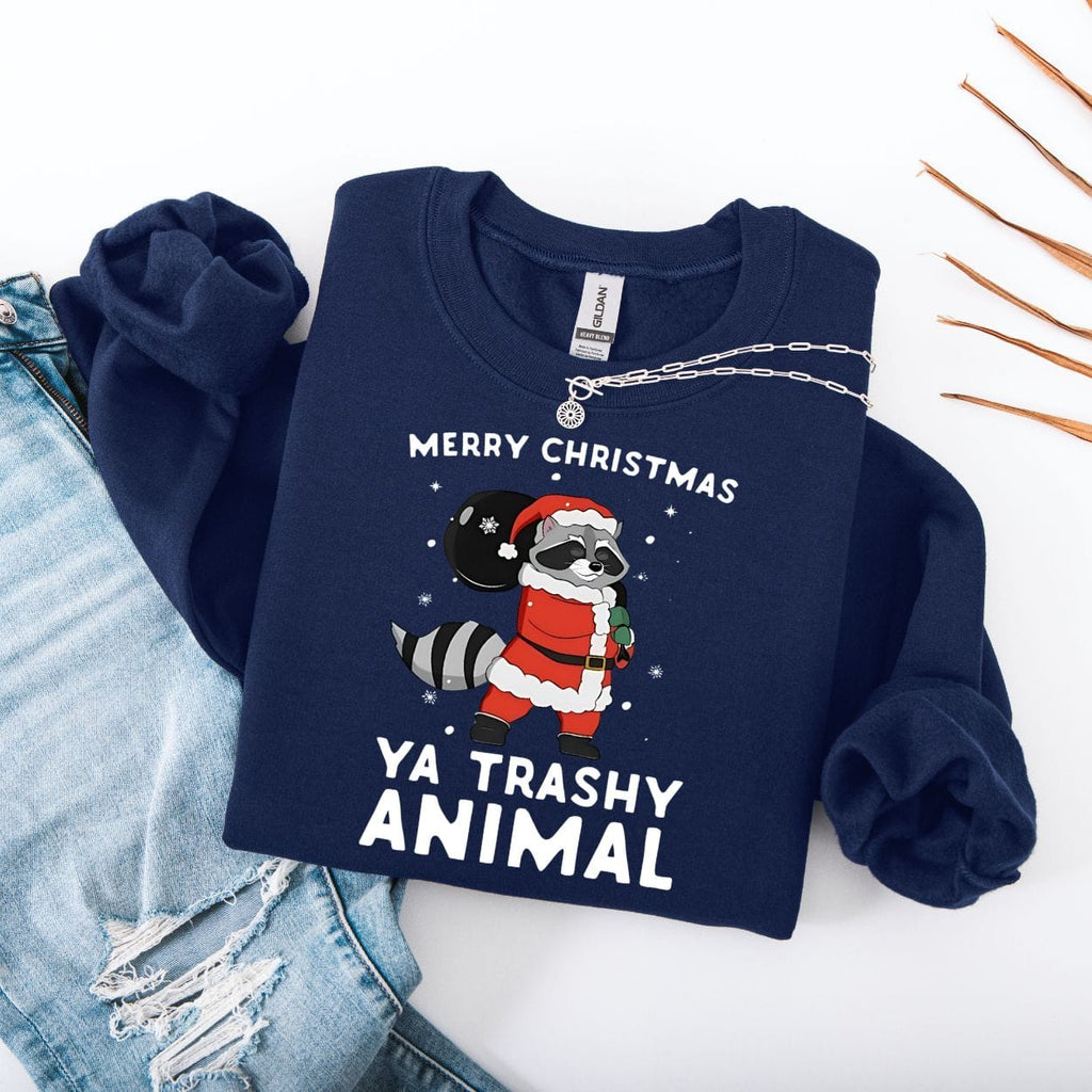 Merry Christmas Ya Trashy Animal Sweatshirt product image 3