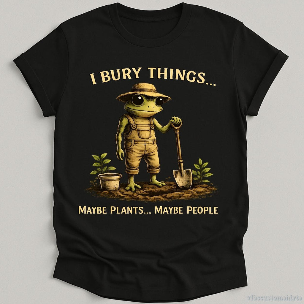 I Bury Things Maybe Plants People Frog Humor Shirt product image 2