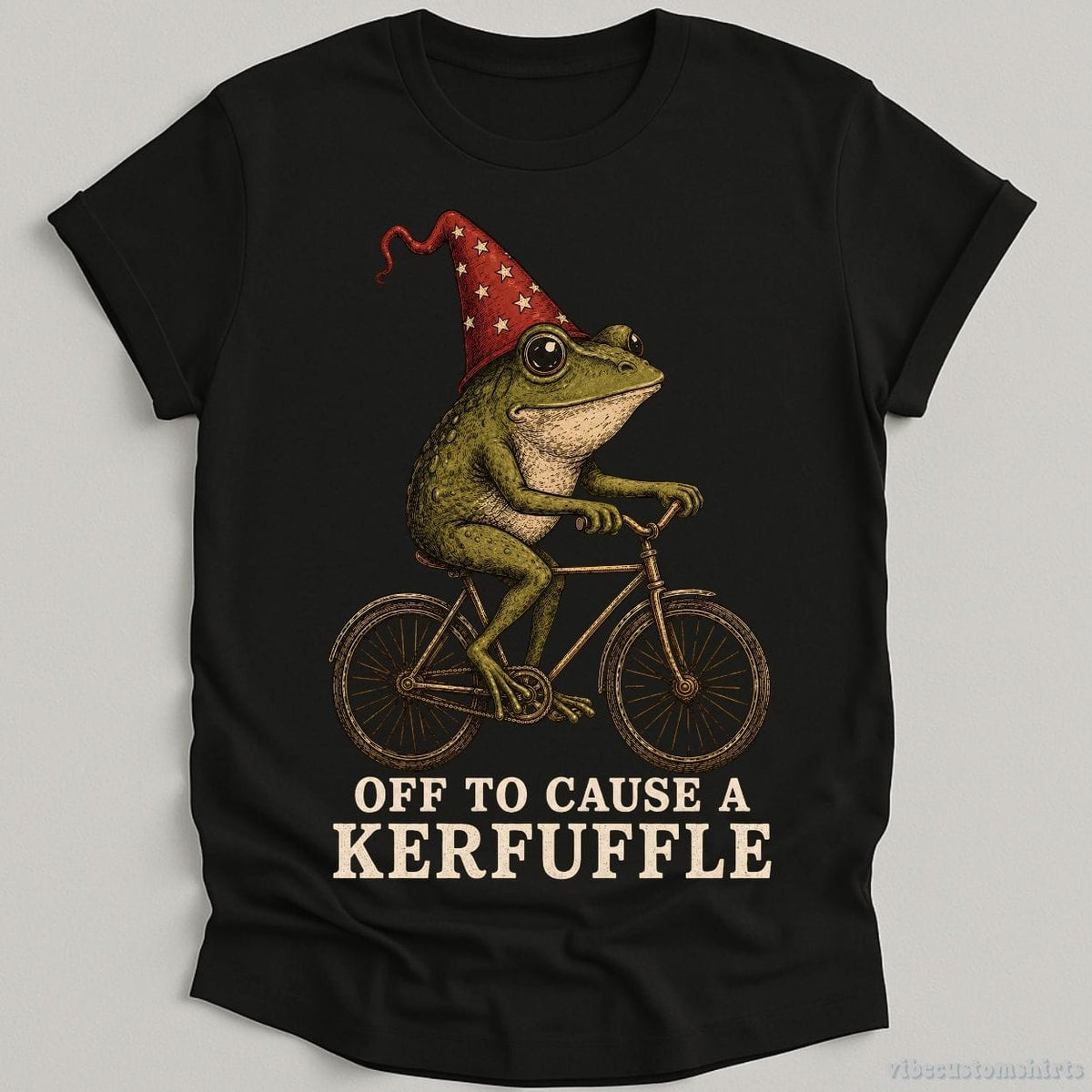Off To Cause A Kerfuffle Vintage Frog on a Bicycle Shirt product image 4
