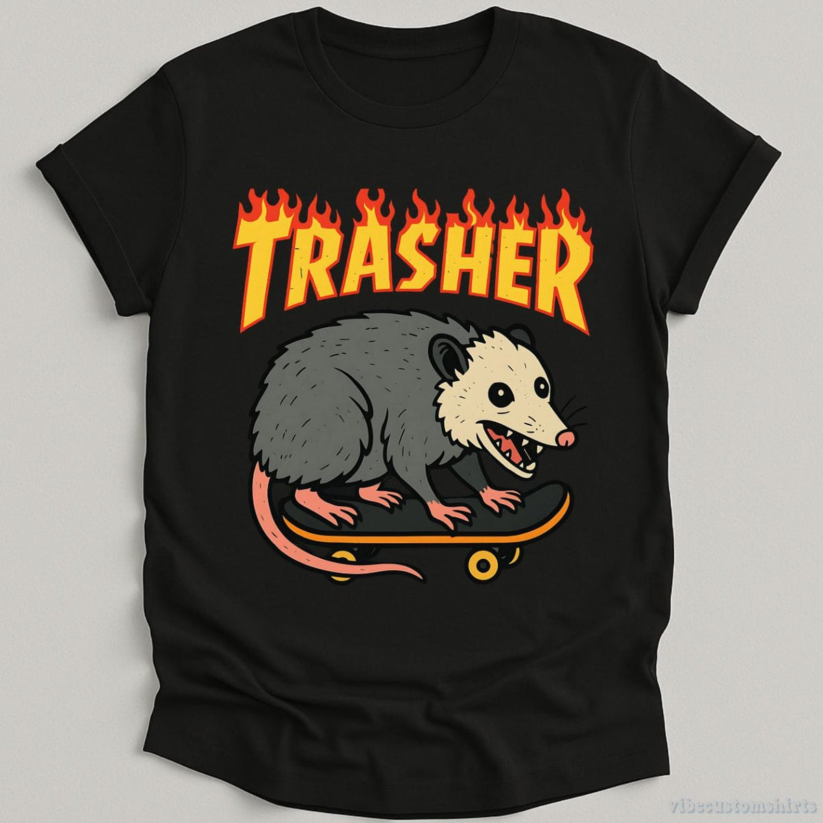 Trasher Opossum Skateboard Funny Shirt product image 1