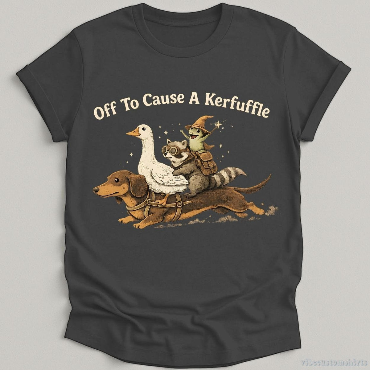 Off To Cause A Kerfuffle Funny Animal Adventure Shirt product image 3
