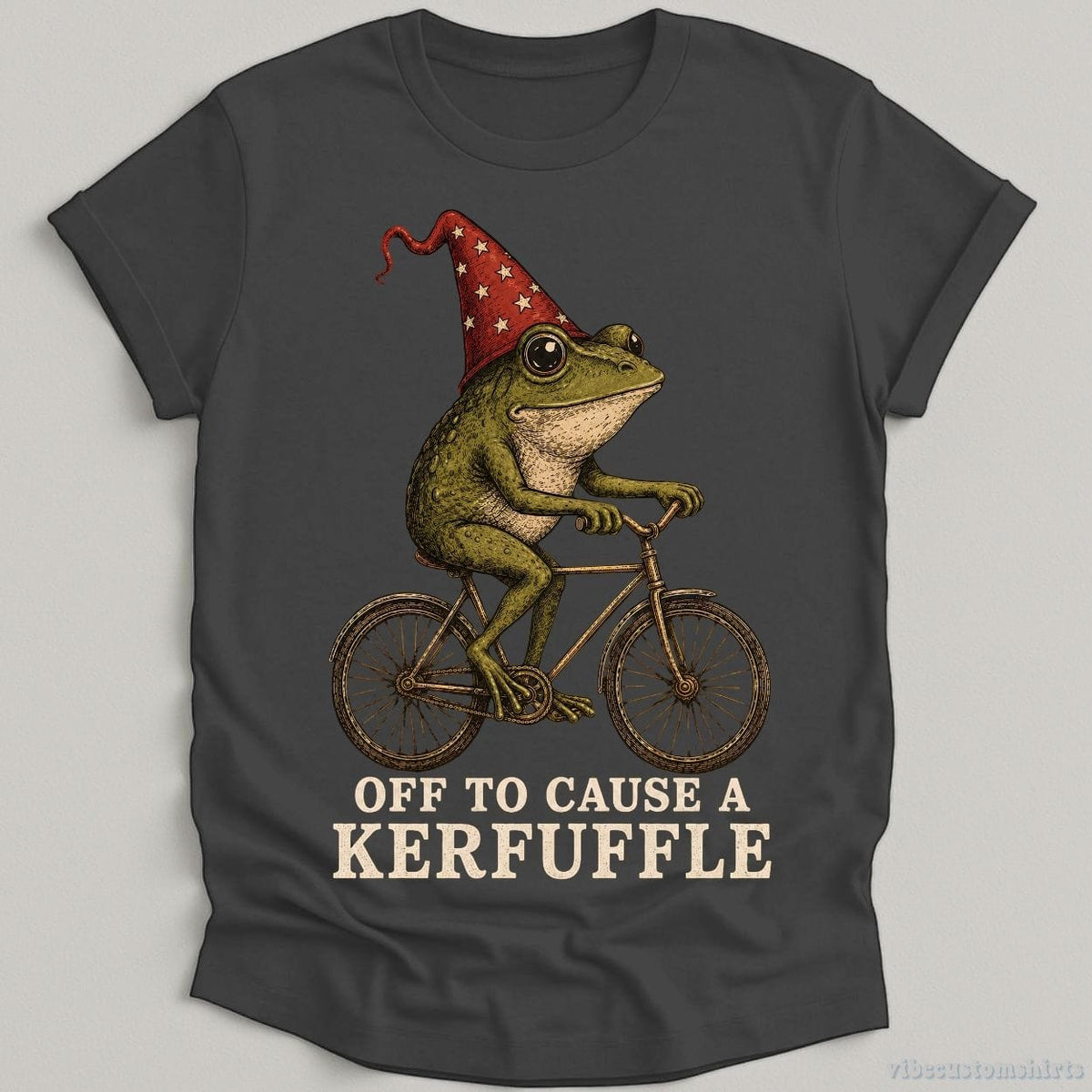 Off To Cause A Kerfuffle Vintage Frog on a Bicycle Shirt product image 5