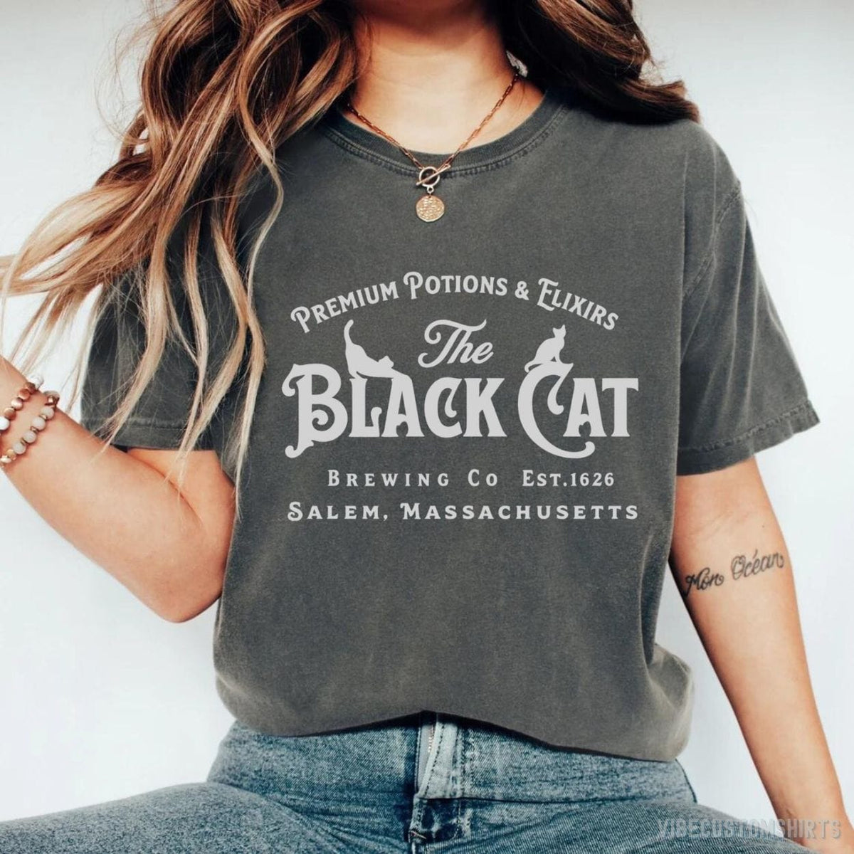 Salem Black Cat Witchy Halloween Shirt product image 1