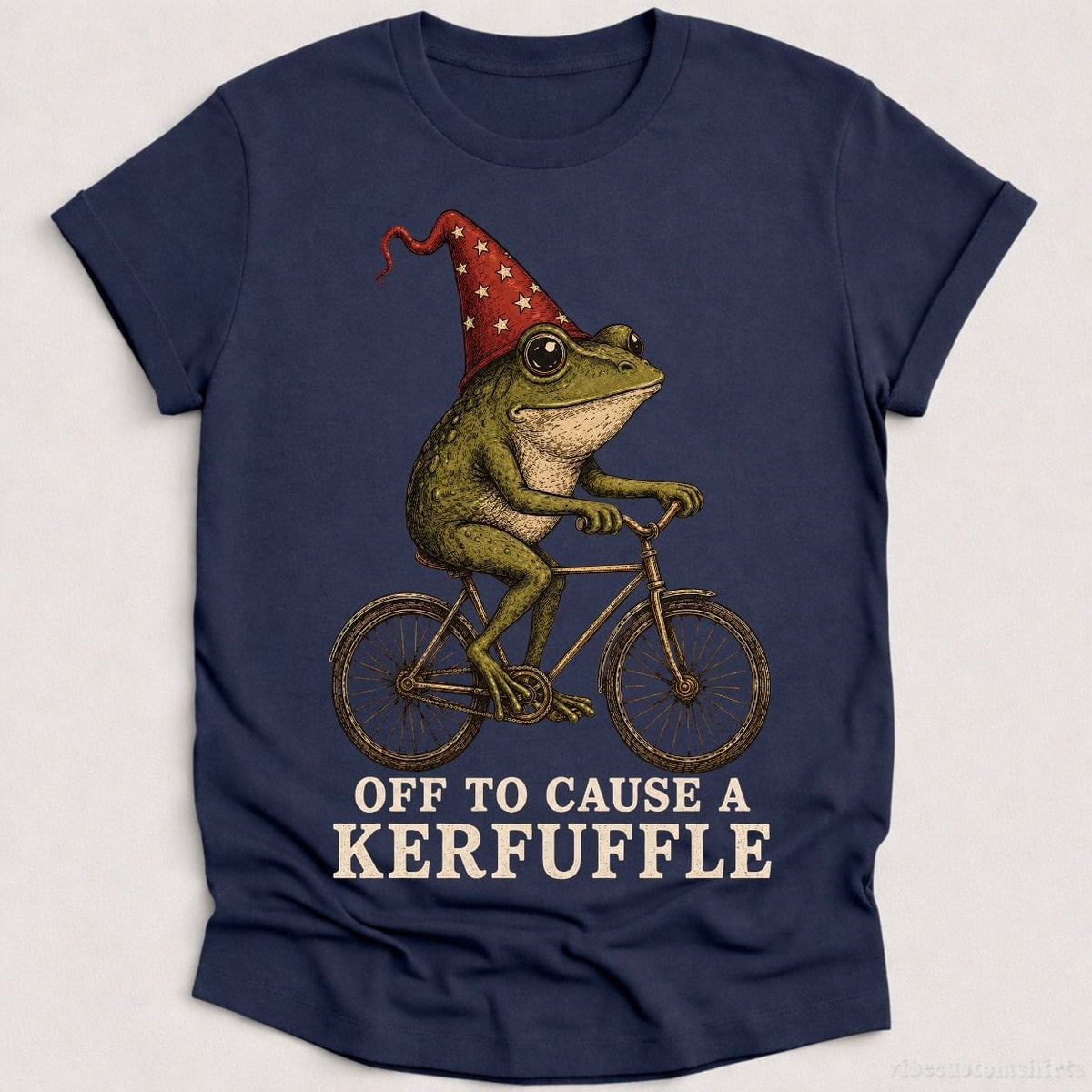 Off To Cause A Kerfuffle Vintage Frog on a Bicycle Shirt product image 2