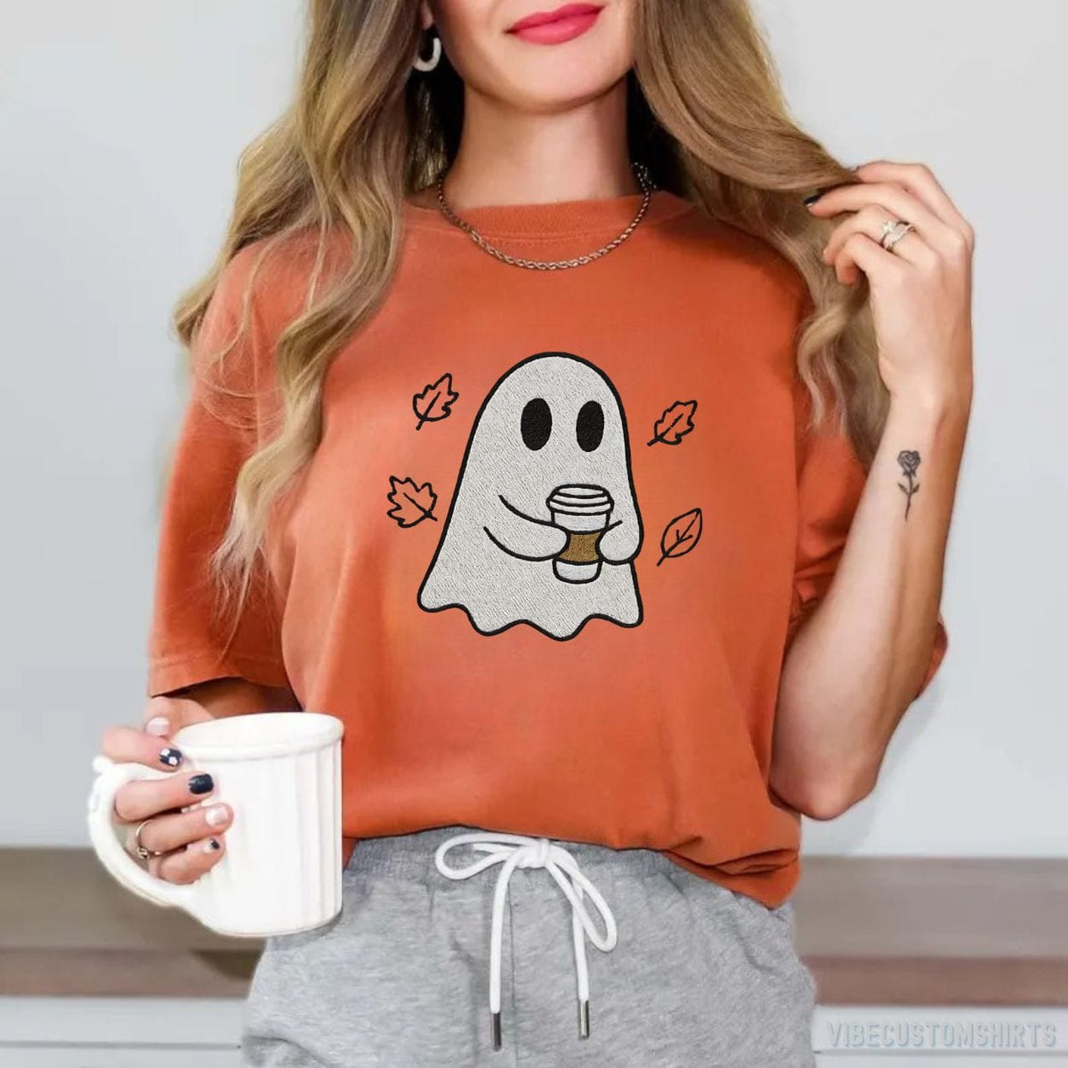 Funny Ghost Halloween Coffee Lover Shirt product image 1