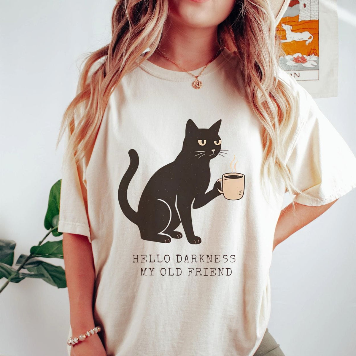 Hello Darkness My Old Friend Black Cat Coffee Halloween product image 6